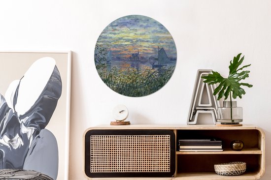 Cercle mural - Aluminium - Coucher de soleil sur la Seine - Claude Monet - ⌀ 60 cm