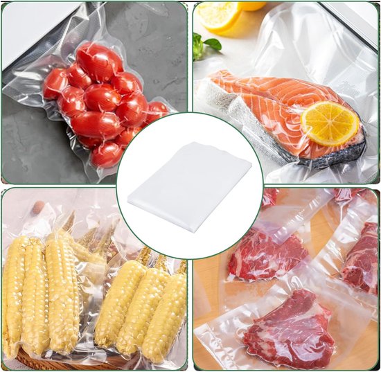 vacuümzakken, voor levensmiddelen, 20 x 30 cm, 50 stuks, BPA-vrij, kookvast, voor vacuümverpakkers en folielasapparaten, ideaal voor sous-vide zakken, vacuümfolie, vacuümzakken. — afbeelding 5