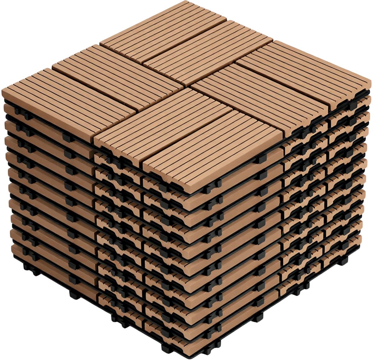 Terrastegels houten tegels 30x30cm 88 stuks Teak Terrastegels houten tegels met kliksysteem voor terras balkon
