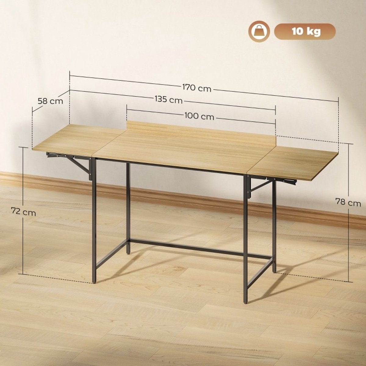 YYchan monitorverhoger - houtkleur - 170 x 58 x 78 cm