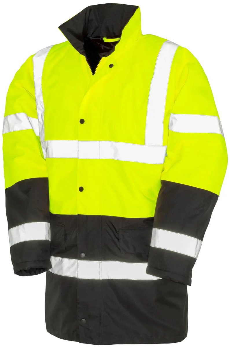 Regatta Motorway 2-Tone Safety Coat RT452 Fluorescent Zwart