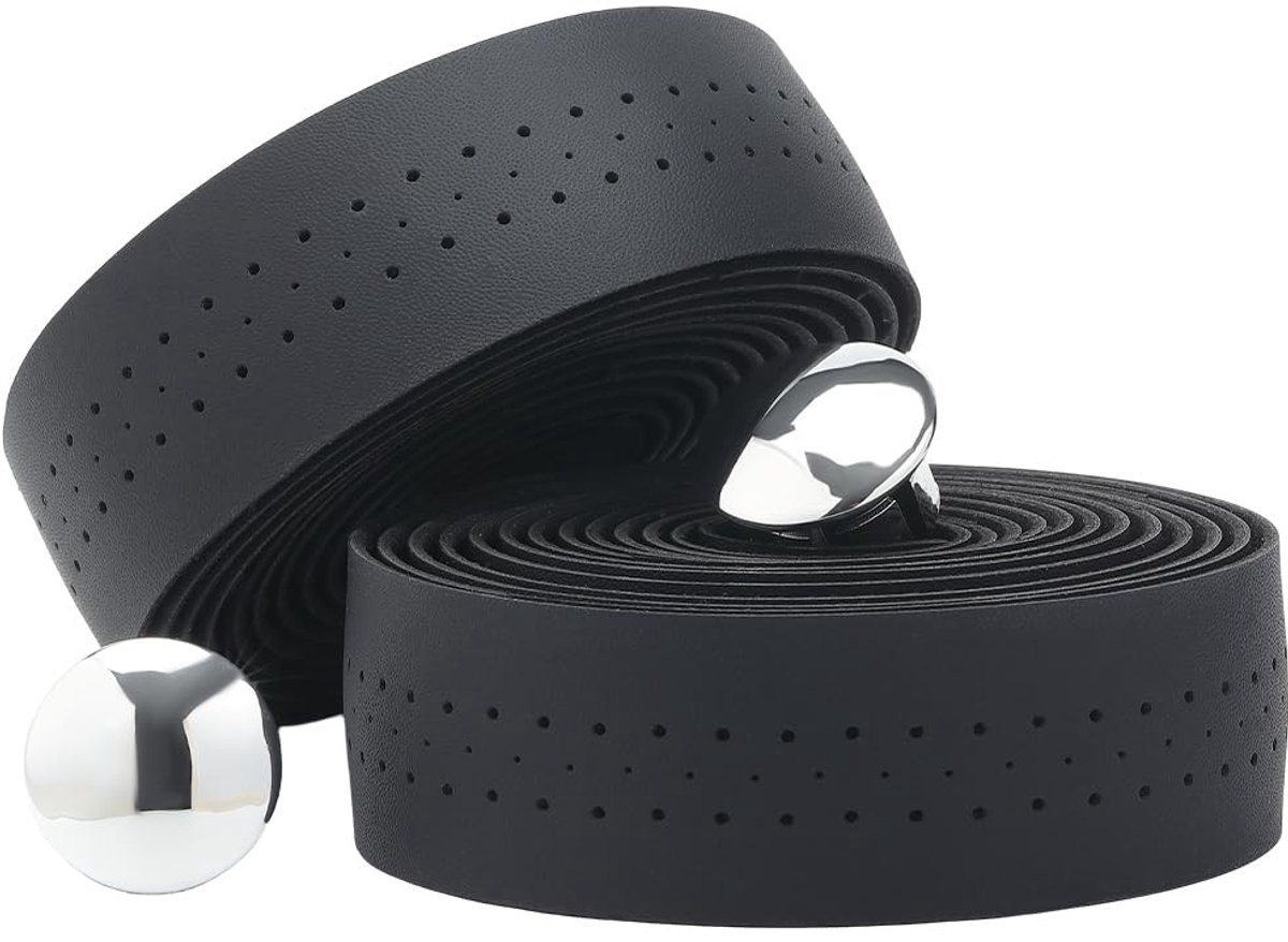 Dailygoods- Handvat Tape Zacht PU Leer - Grip Tape - Stuurtape Racefiets - Stuurbanden - Fiets Handvat Wrap - 2 Rollen met Eindpluggen