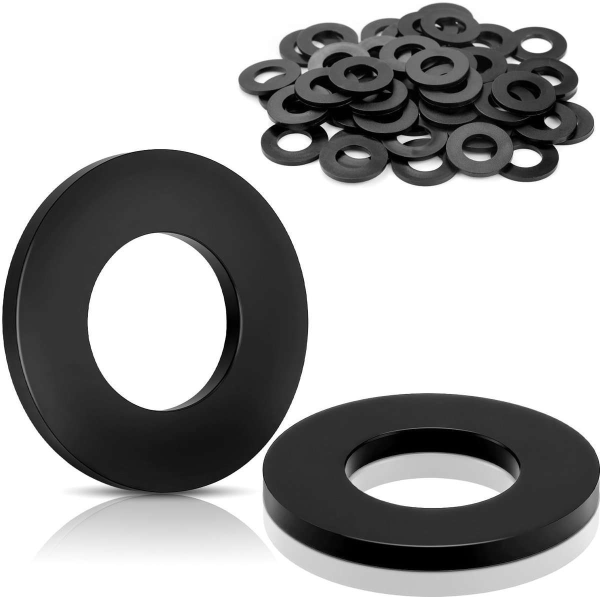 Dailygoods - M6 x 18 mm sluitringen, kunststof, 50 stuks, zwart, afdichtringen, nylon, sluitringen voor lagerstoelen, versnellingen, meubelverbinders, sporttoestellen