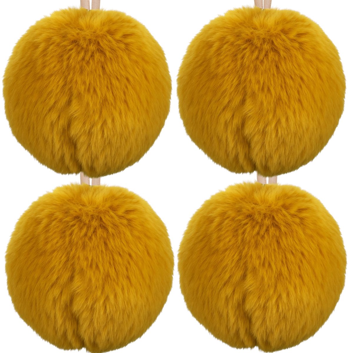 Dailygoods- Kerstballen Set van 4 - 7 cm - Pluche Decoratieve Ballen - Zachte Winterdecoratie - Kerriegoud - Stijlvolle Kerstversiering - Kerstdecoratie