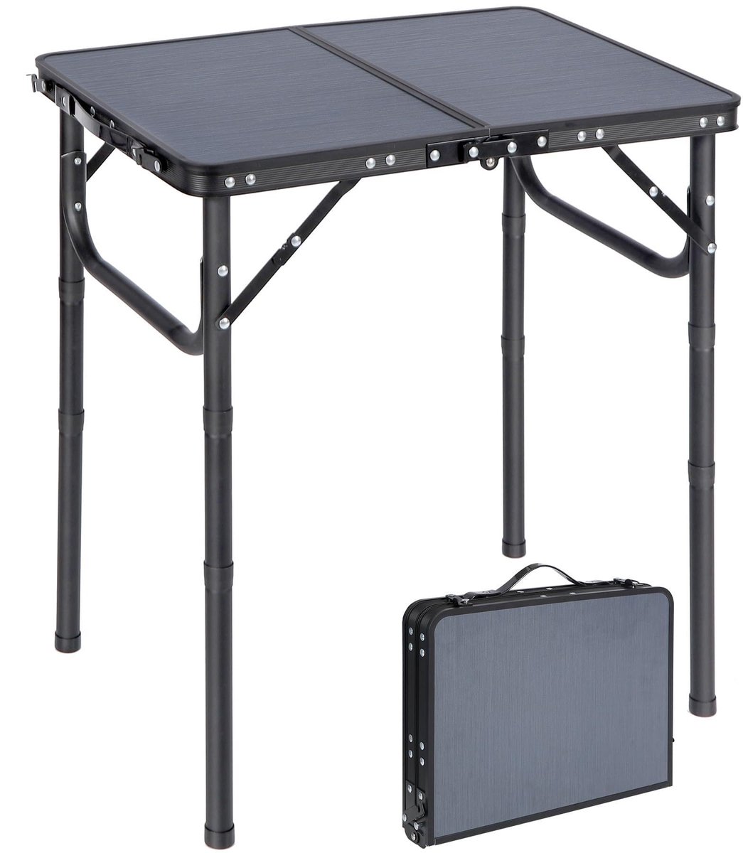 Dailygoods - Kleine Kampeertafel 60 cm - Draagbare Aluminium Opvouwbare Tafel