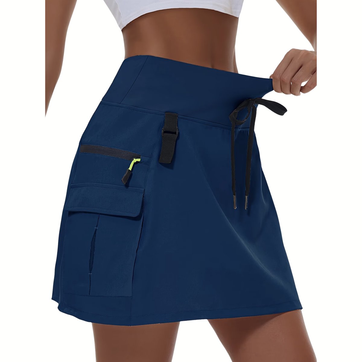 Currero Broekrok Dames Skort Skirts Skirt Rok Midi Korte Broek Culotte Wandelrok Rokje Legging Zeeblauw