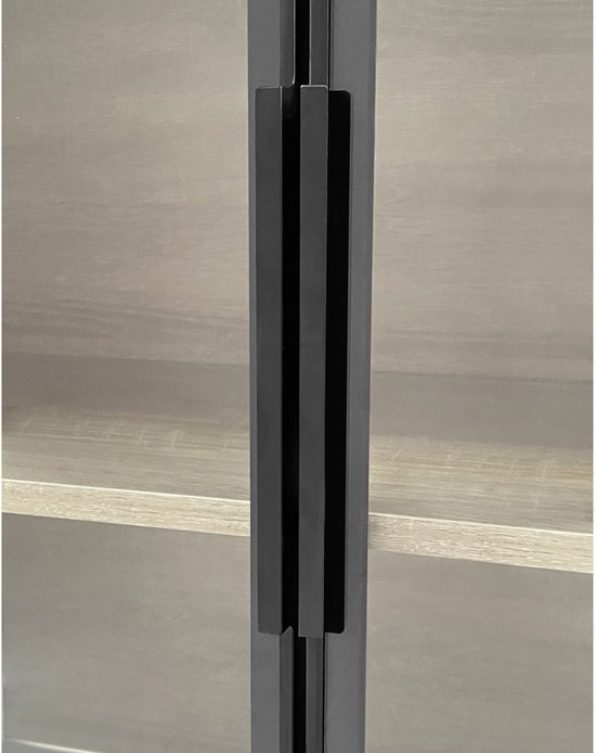 DESMIU Badkamerkast - Met Ledverlichting En Glazen Deuren - Voor Badkamer En Woonruimte - MDF Naturel - 74 X 36 X 155 Cm — afbeelding 5