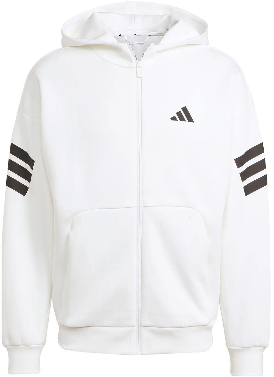 Capuchon met volledige rits adidas Future Icons 3 stripes Wit