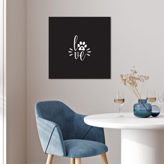 Poster 50x50 cm - Quotes - Love - Honden - Spreuken - Posters - Kamer decoratie - Wanddecoratie woonkamer - Muurdecoratie slaapkamer