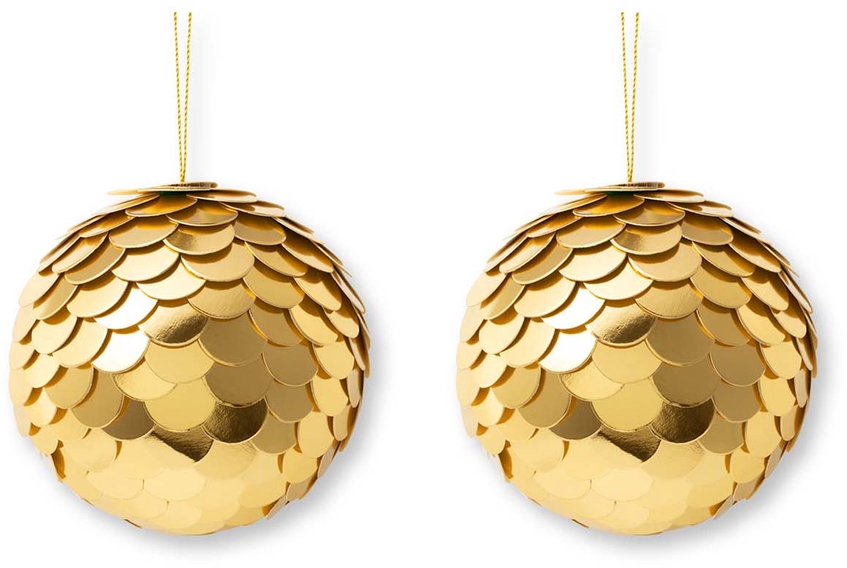 vtwonen - Kerstballen - Papier - Goud - 7 cm - Set van 6