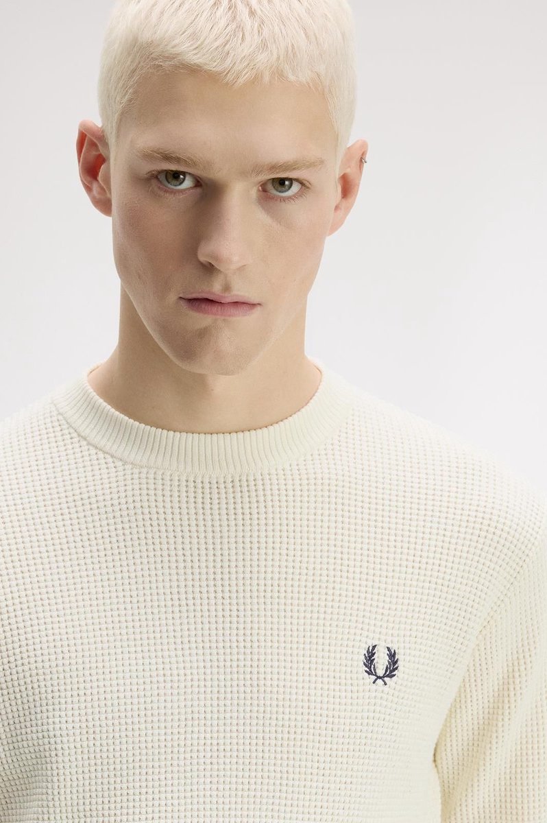 Fred Perry Waffle Stitch Jumper Ecru