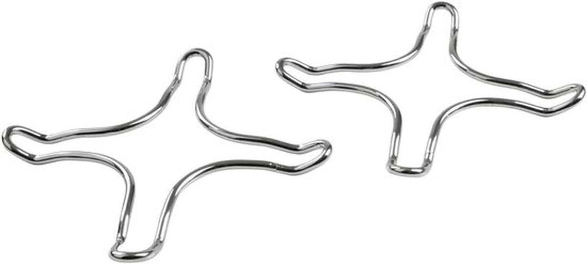 x Gasfornuisdekselhouders voor keuken- en kampeeraccessoires, geschikt voor pannen, potten en koffiezetapparaten - verchroomd staal, 9,5 x 9,5 x 1 cm