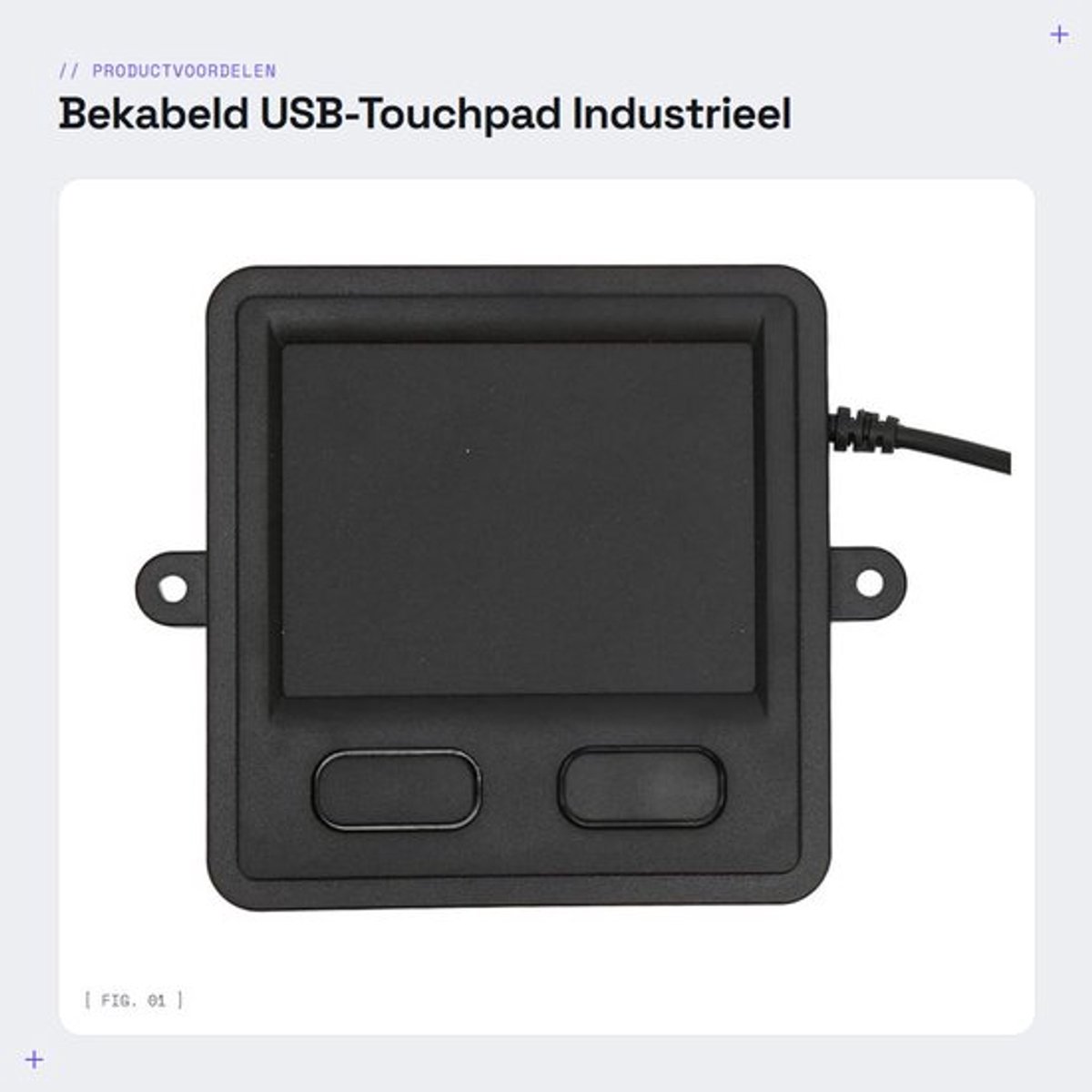 Bekabeld USB-Touchpad - Industrieel Toetsenbord - Draagbaar Trackpad - Multifunctioneel - Ergonomisch - Geschikt voor Laptop en Desktop
