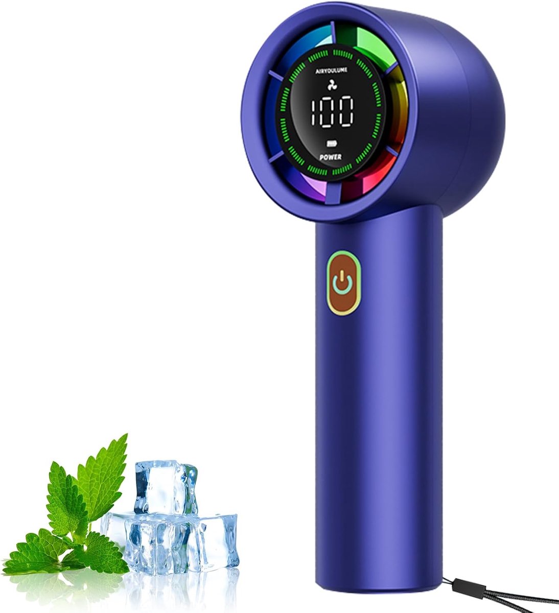 SnelShoppen - Oplaadbare Handheld Fan 3000mAh Mini Persoonlijke Ventilator Blauw - Draagbare Tafelventilator voor Feest, Camping, Tuin en Thuisgebruik