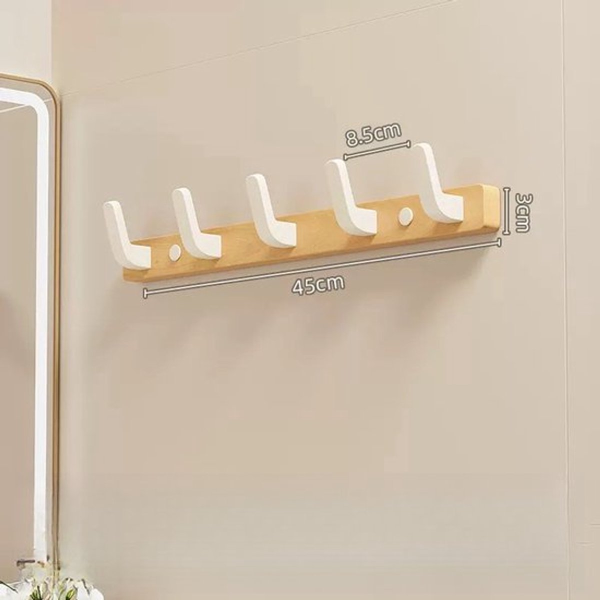 2 stuks haken - wandhaak kledinghanger, haak, hoedenhaak, roestvrije wandkledinghanger, wandhaak voor het ophangen van jas/hoed/rugzak/sleutels, wit - 5 haak model