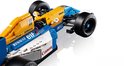 Gedetailleerd LEGO model van de Williams FW14B Formule 1 auto met "Canon", "Elf" en "Goodyear" logo's.