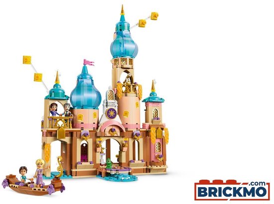 LEGO Disney Rapunzel's Kasteel met boot, zes figuren en lampionnen.
