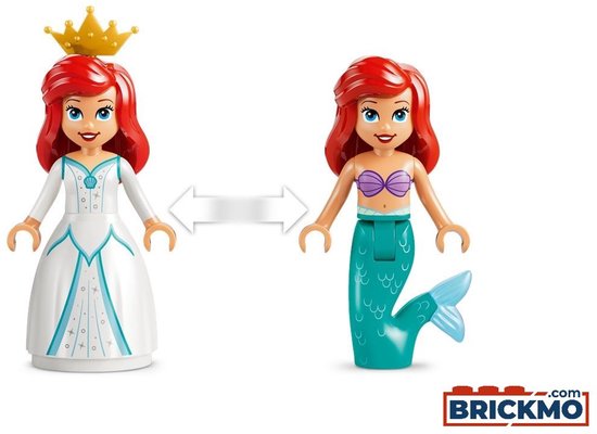 Lego Disney: Ariel als prinses met kroon en zeemeerminnenstaart.