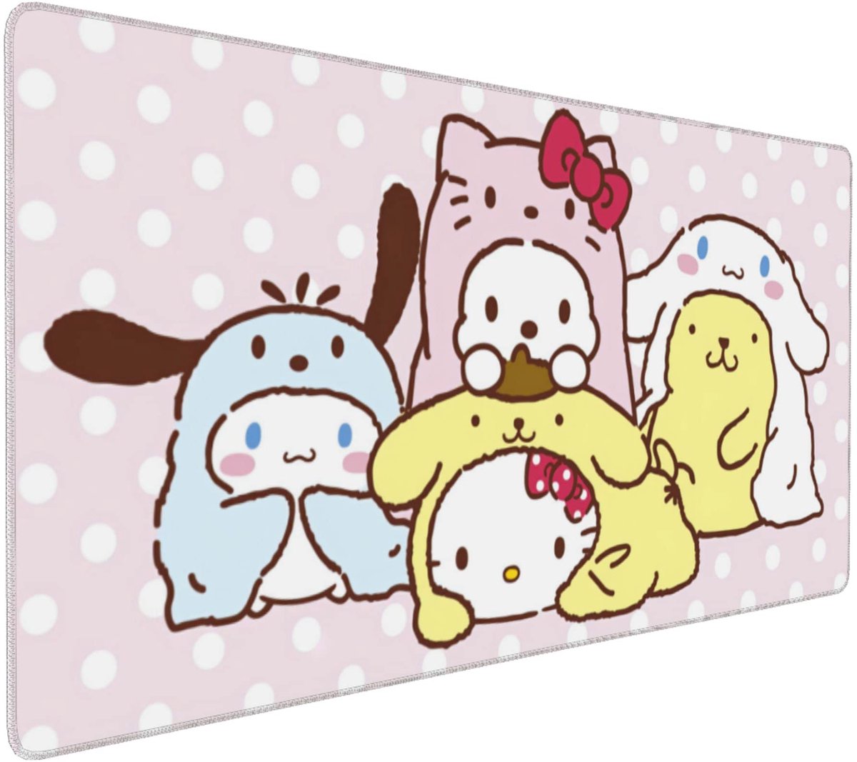 SnelShoppen - Kawaii meisjesachtige gamingmuismat XXL 90x35 cm, lange bureauonderlegger, extra grote toetsenbordmat, perfect voor thuis, kantoor, gami