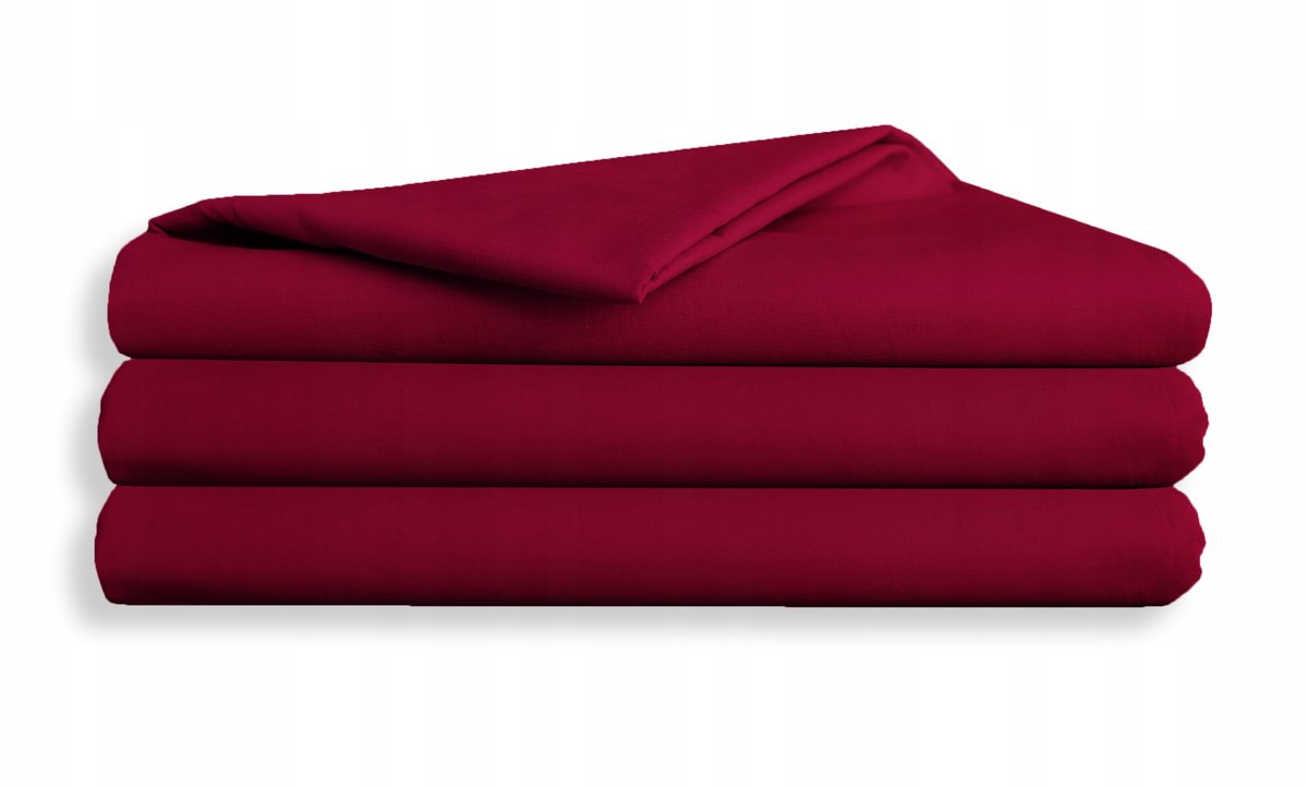 KONEY - Laken zonder elastiek 160 x 200 cm - katoen - Bordeaux - 140-160 g/m²