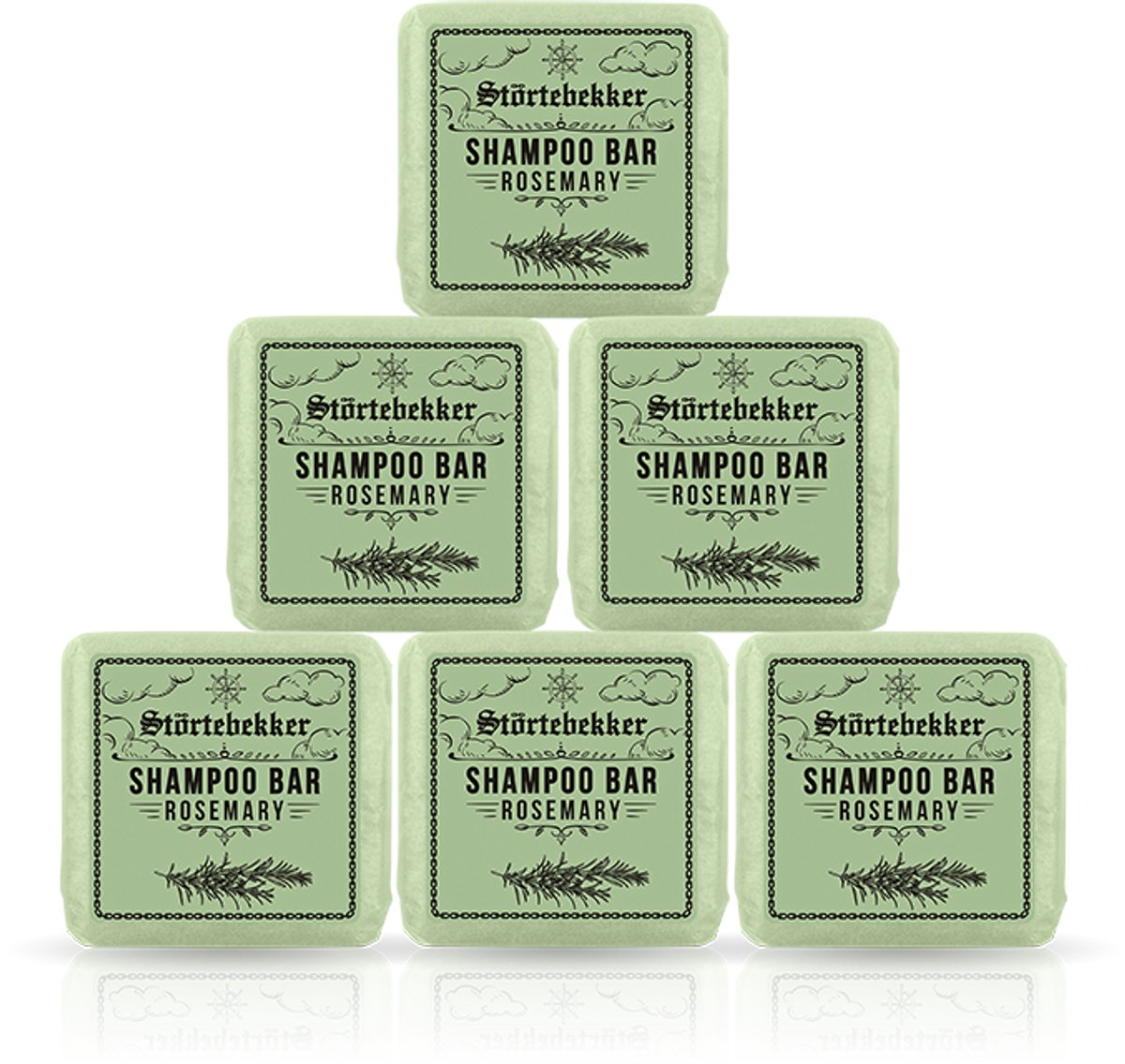 Störtebekker® Premium Shampoo Bar Rozemarijn - Vaste shampoo voor mannen en vrouwen - 3-in-1 douchezeep voor mannen voor haar, hoofdhuid en baard - Hydraterende shampoo - veganistisch, handgemaakt - 100 g Solid Shampoo Bar Rosemary