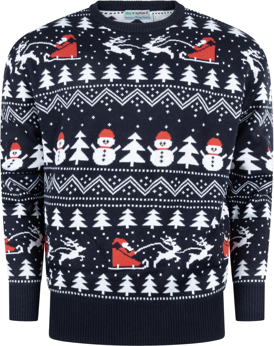 Happy Seasons Foute Kersttrui Dames & Heren - Christmas Sweater - 100% Biologisch Katoen - Mannen & Vrouwen "Stijlvol Kerst" Maat 3XL/4XL