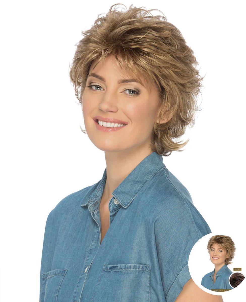 Estetica Designs Shelby Synthetisch Haarwerk - Pure Stretch Cap®, Kort, Krullend, Kapsel, Ee