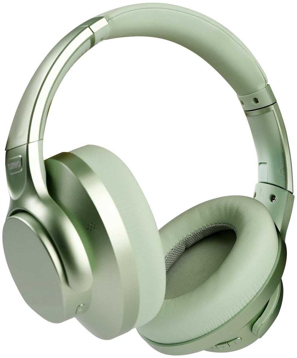 SnelShoppen - Draadloze hoofdtelefoon met ruisonderdrukking, over-ear Bluetooth hoofdtelefoon met 60 uur speeltijd, diepe bass, hifi-stereogeluid, com
