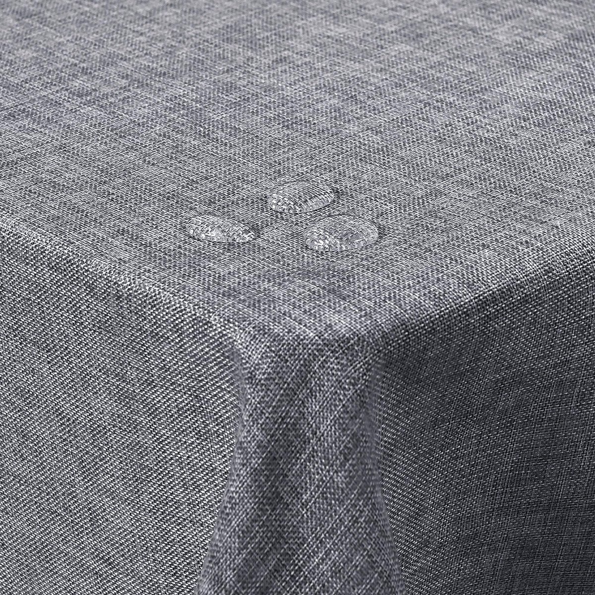 SnelShoppen - Grijs Afwasbaar Tafelkleed 135x135 cm met Linnen Look, Waterafstotend voor Eetkamer, Tuin, Bruiloften en Buitenactiviteiten