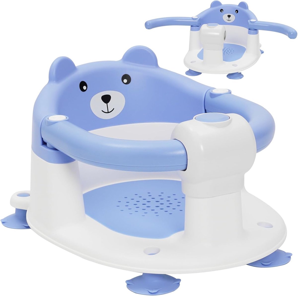 SnelShoppen - Baby Badzitje 6-24 maanden, Ergonomisch Badzitje met 4 Sterke Zuigkoppen, Veilig en Antislip Baby Badstoel, Comfortabele Zitting en 360°