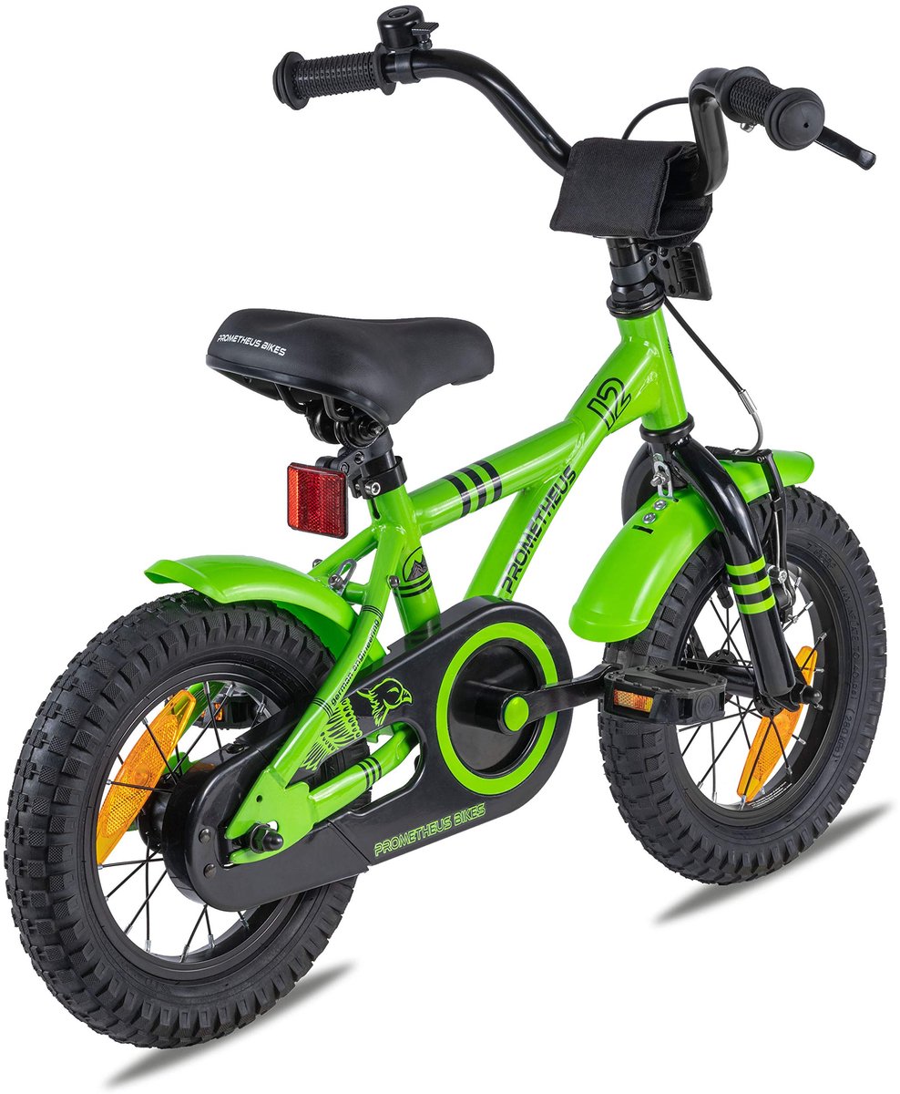 Kinderfiets 12 inch met zijwieltjes - Groene BMX voor jongens en meisjes