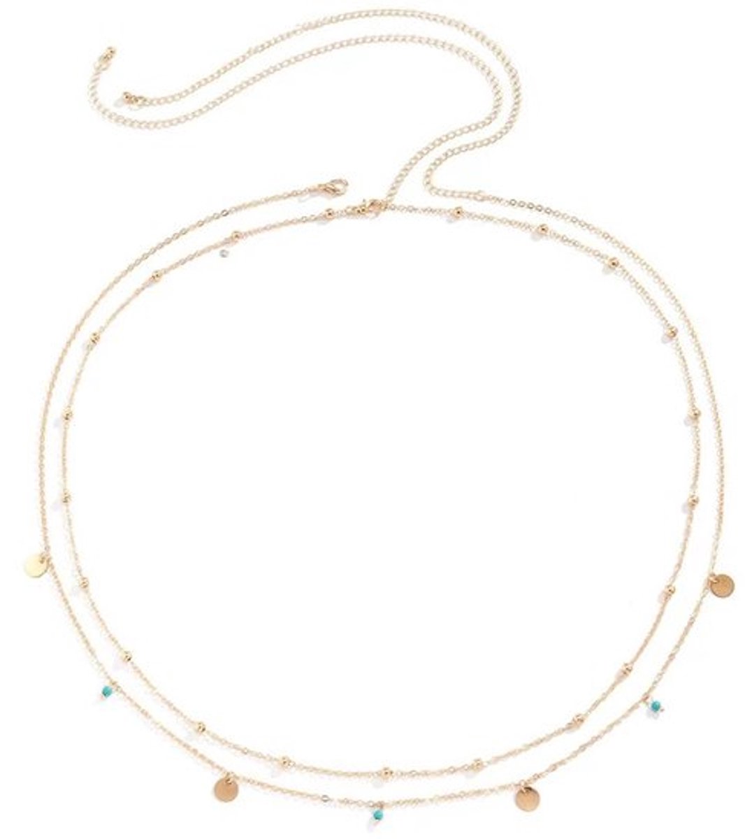 Buikketting Gelaagd - Tailleketting - Lichaamsketting - Sieraden - Legering - Verstelbaar 95x0,4cm