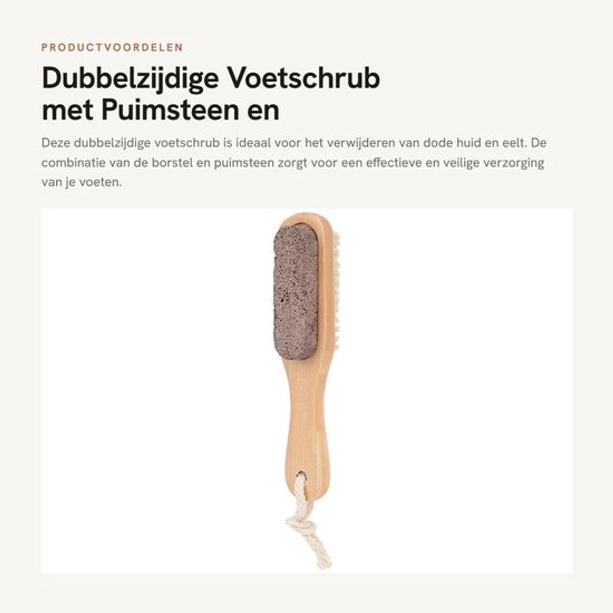 Voetscrub Dubbelzijdig - Voetborstel - Puimsteen - Eeltverwijderaar - Voetverzorging - 18 cm Lengte