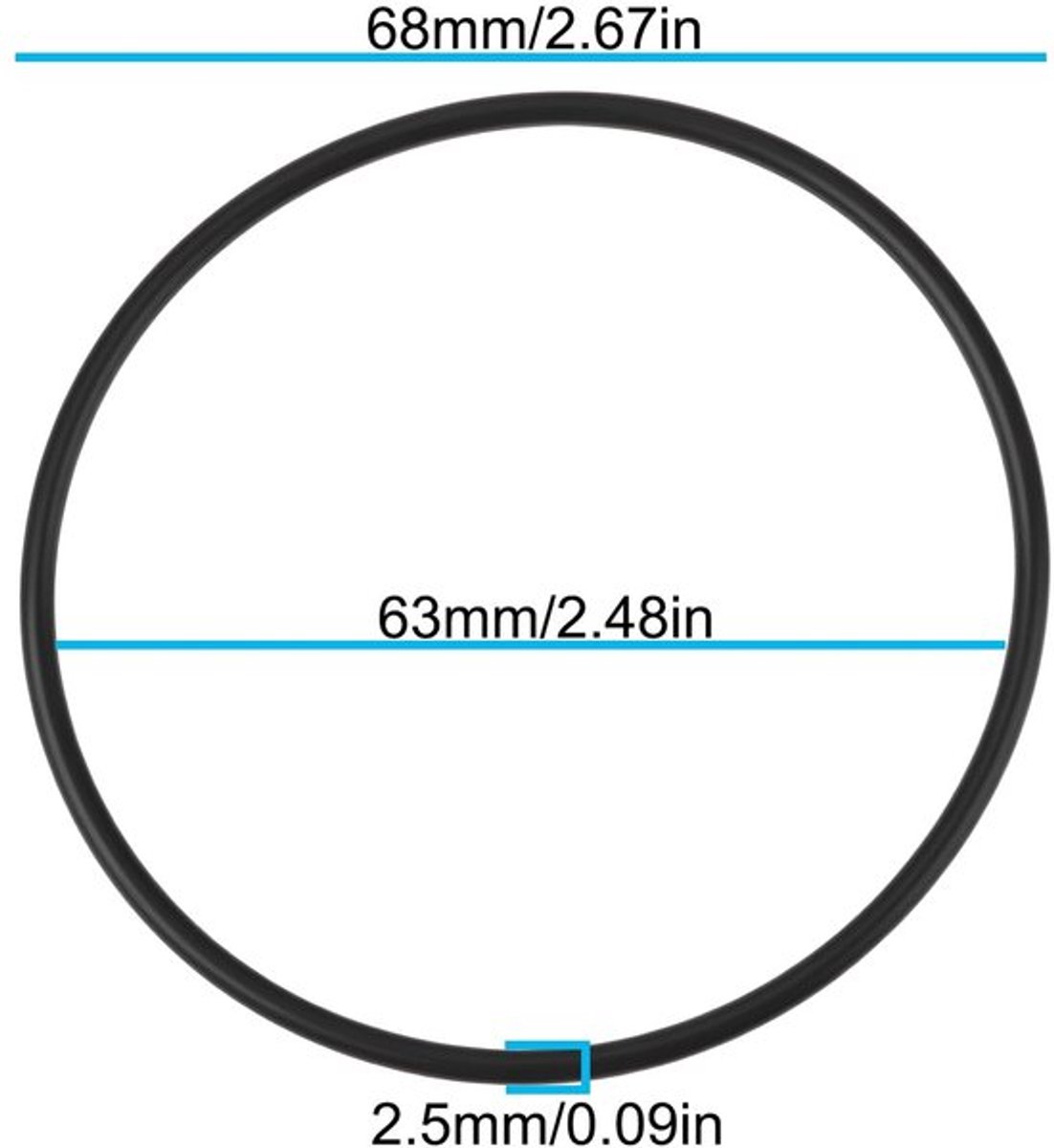 O-ringen 5 Stuks - Nitrilrubber - 68x62x2,5 mm - Geschikt voor - Afdichten - Temperatuurbereik - Lange levensduur - Afdichtringen