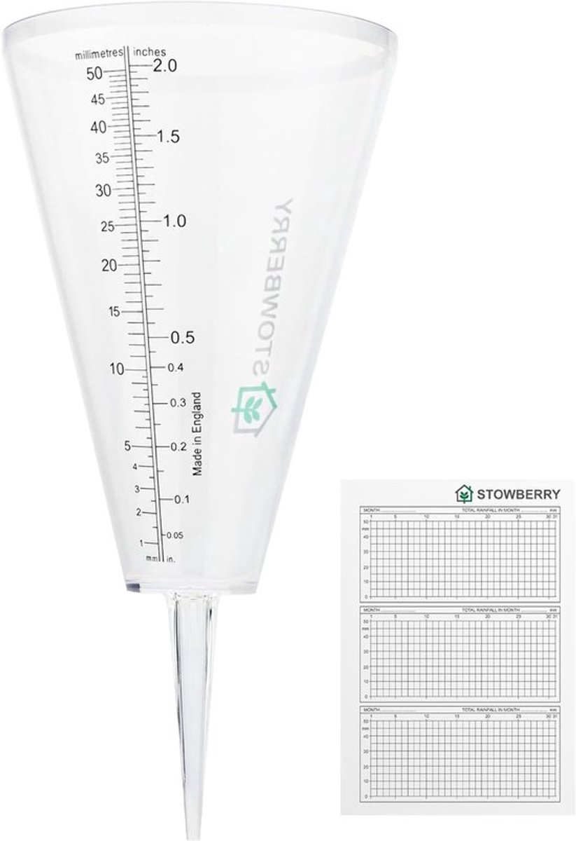 Thijox - Outdoor Regenmeter - Nauwkeurige Neerslagmeter voor Tuin, Camping en Buitengebruik - Weerbestendig en Duurzaam - Transparant Kunststof - 1 St