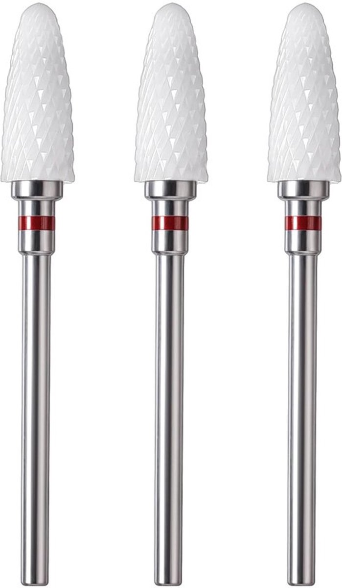 Nagelboren Professionele Set - 3 Stuks Hardmetalen Boren - Roestvrij Staal/Keramiek - Compacte Opbergdoos - 3/32 Inch Schacht - Nagelbits