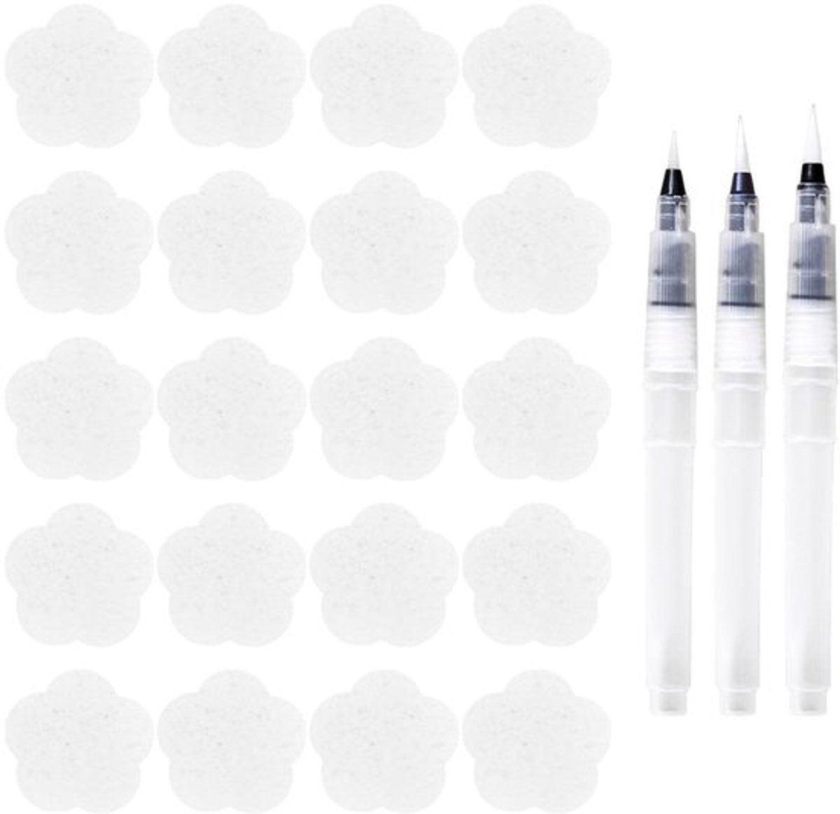 Schuim Papier 20 Vellen - Getextureerd Papier - 3 Waterpennen - Driedimensionaal Bloemvormig - Handgemaakt DIY - Geschikt Voor School - Knutselpapier