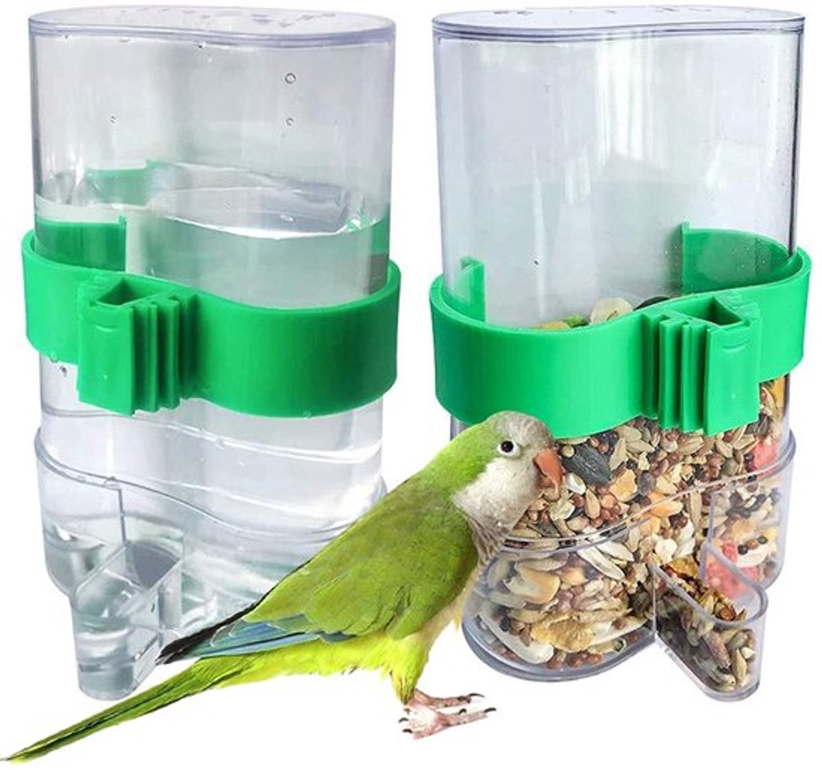 Waterdispenser Automatisch - Voederbak Vogel - Drinkfles Parkieten/Papegaaien - Waterdispenser met Kraantje - Geschikt voor Binnen/Buiten - Duurzaam Materiaal