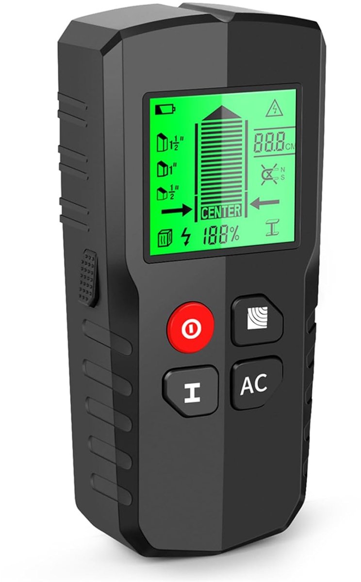 SnelShoppen - 5-in-1 Multifunctionele Wandscanner Leidingzoeker Kabelfinder Detector voor Hout, Metaal en Stroomvoerende Kabels in Muren - Ideaal voor