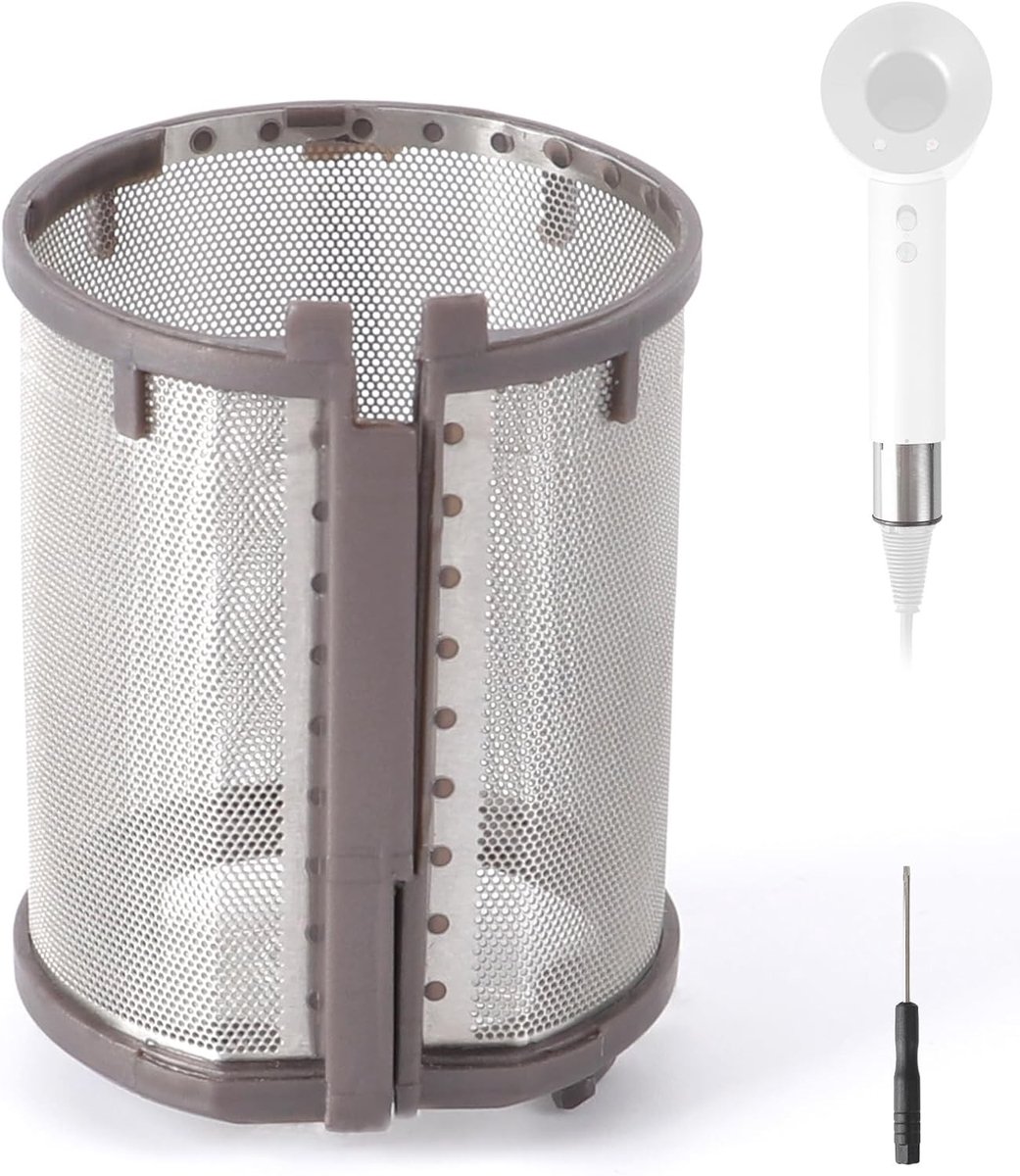 Vervangingsfilter voor Föhn met Binnenfilter, Metaal Geïntegreerd Zeef en Deksel - Onderdeel voor Haarstyler en Föhnaccessoires