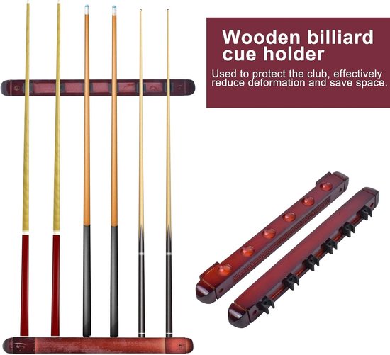 Snooker en Pool Cue Wandbeugel voor Spelkamers, Poolbars en Clubs - Ideaal voor Biljartliefhebbers — afbeelding 5
