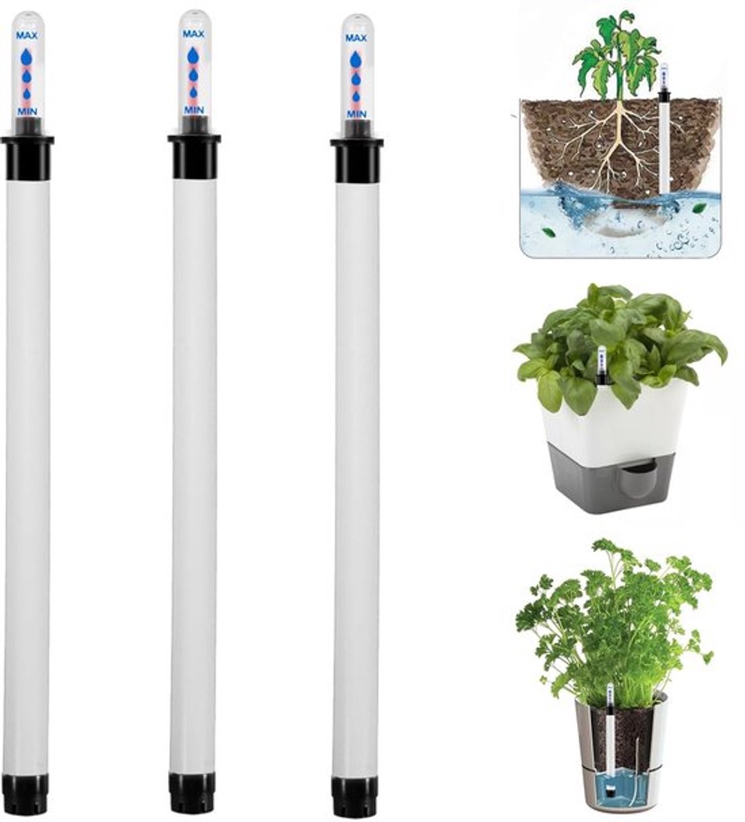 Waterpeilmeter 36 cm - Vochtindicator Planten - Gietindicator Kamerplanten - Waterniveau Indicator - Hoogwaardig Kunststof - Veilig en Duurzaam - Vochtmeter
