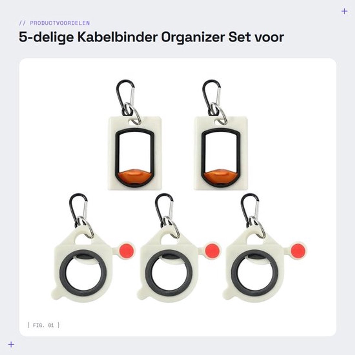 5-delige Kabelbinder Organizer Set voor Kabels