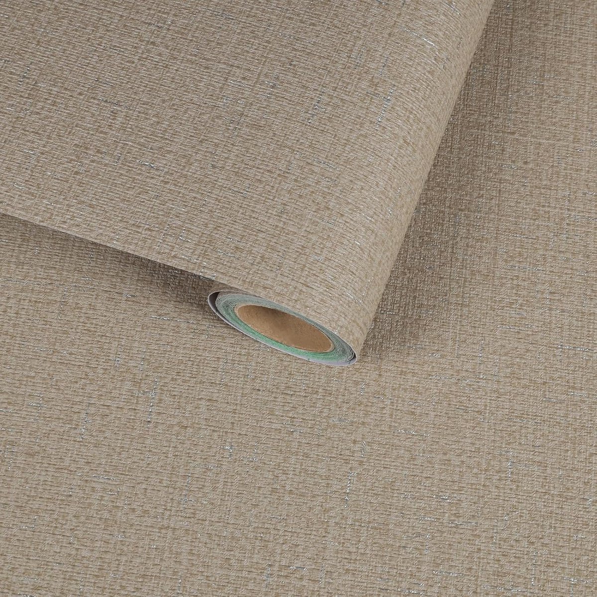 SnelShoppen - Peel and Stick Wallpaper 30cm x 300cm Lichtbruin Zelfklevend Vinyl Behang met Linnen Textuur - Verwijderbaar Decoratief Contactpapier vo
