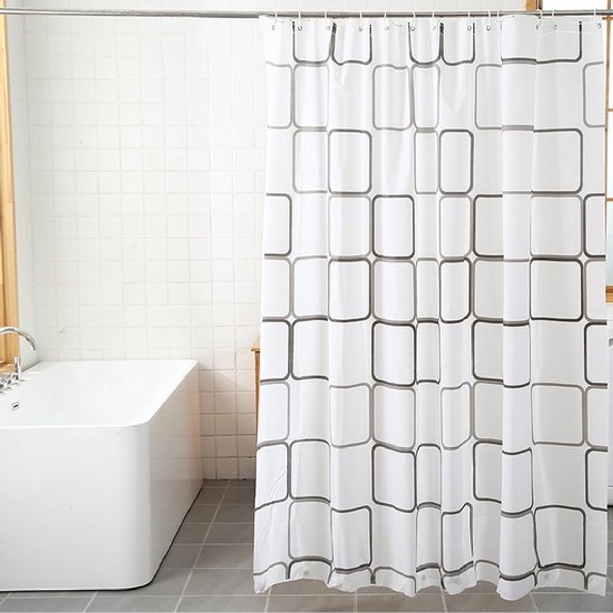 Helweet Badkamergordijn, douchegordijnen, douchegordijn voor douche, waterdichte douchegordijnen, badgordijn voor badkamer, douchegordijn, schimmelwerend, douchegordijnen voor douche, 180 x 200 cm