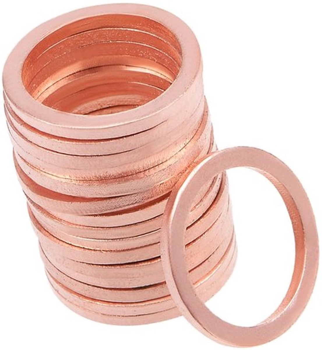 Sluitringen 20 stuks - Koper - 14,3 mm x 18 mm x 1,5 mm - Reserveonderdeel - Bevestigingsmateriaal - Vervanging voor beschadigde sluitringen - Onderdelen