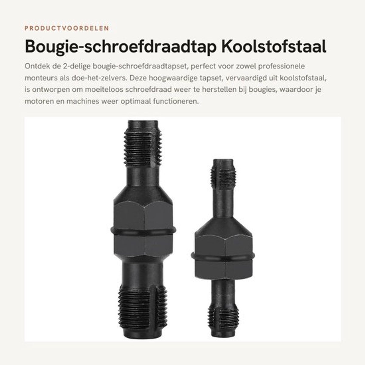 Bougie Tap - 2-delige Set - Koolstofstalen Gereedschap - Professionele Kwaliteit - Eenvoudige Installatie - Betrouwbare Prestaties - Schroefdraad Tap