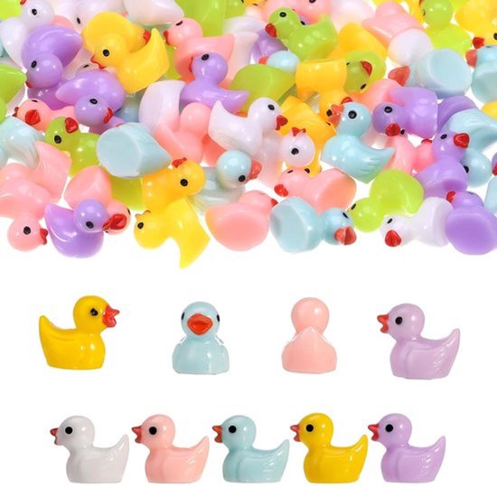 Eenden Miniatuurfiguren 100 Stuks - Kunsthars - Waterdicht - Micro Landschap Decoratie - Duurzaam - Schattig Uiterlijk