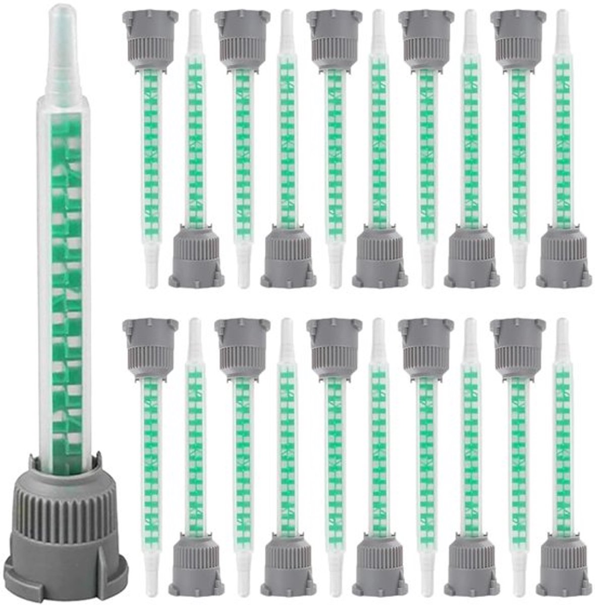 Statische Mixer 20 Stuks - Mengmondstukken voor 2K Lijm - Epoxyhars/Polyurethaan - Bajonetaansluiting - Duurzaam/Mengen - Nauwkeurig en Efficiënt - Mengmondstuk