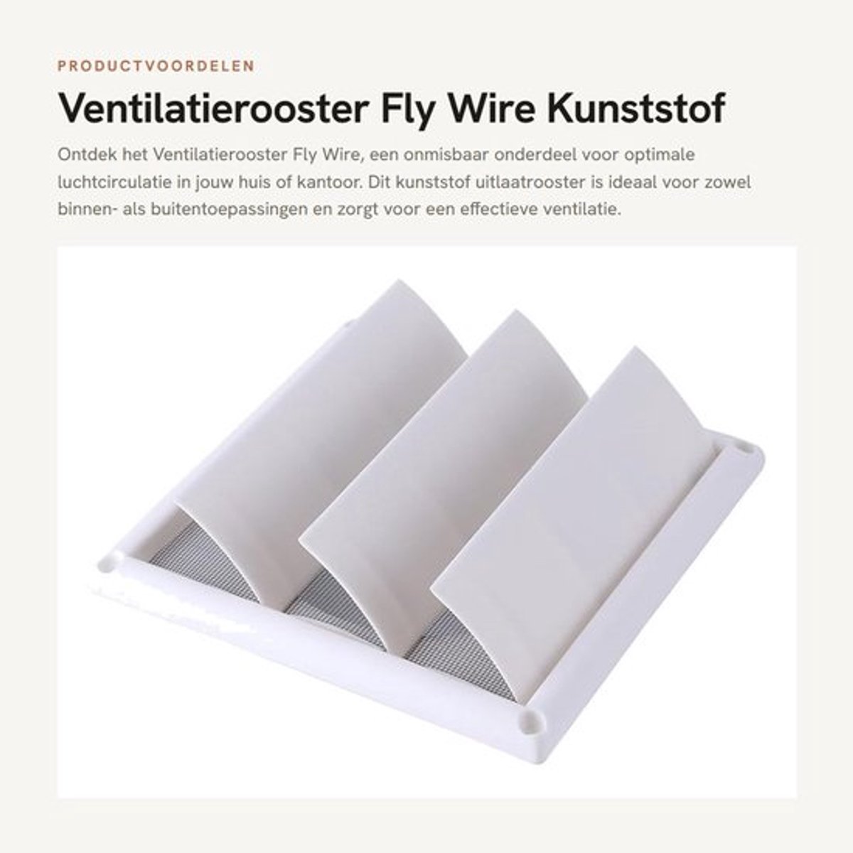 Ventilatierooster Kunststof - Ventilatierooster Wit - Ventilatie - Afzuigventiel - Weerbeschermingsrooster - Binnendiameter 5,14 mm - Luchtrooster